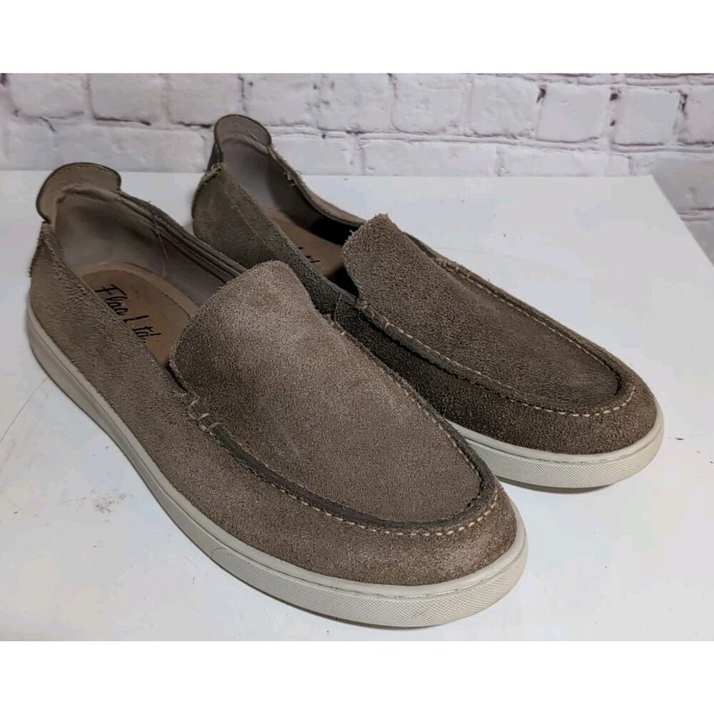 Flag Ltd Men's Loafer Shoes Boat 10M Slip On Moccasins Tan Suede Nappa Leather